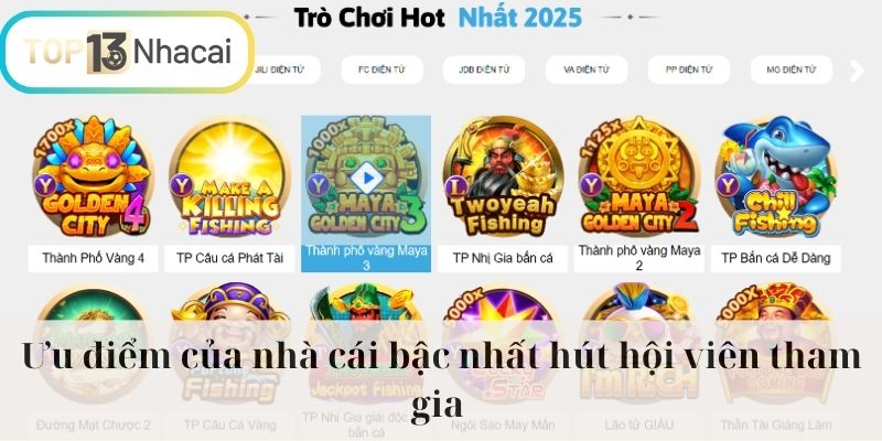 Ưu điểm của nhà cái bậc nhất hút hội viên tham gia
